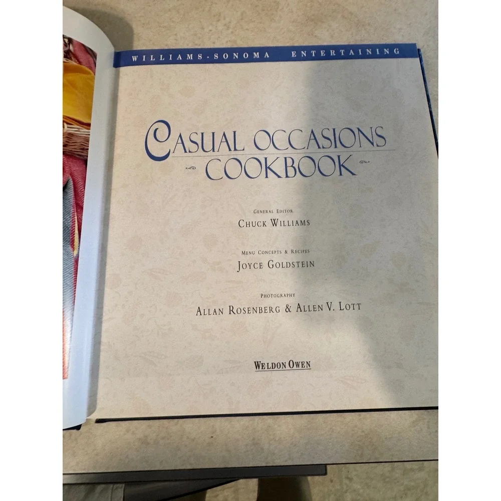 Williams Sonoma Casual Occasions Cookbook Chuck Williams Joyce Goldstein Book